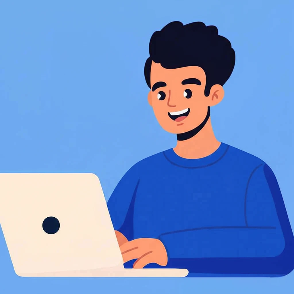 Developer working on laptop